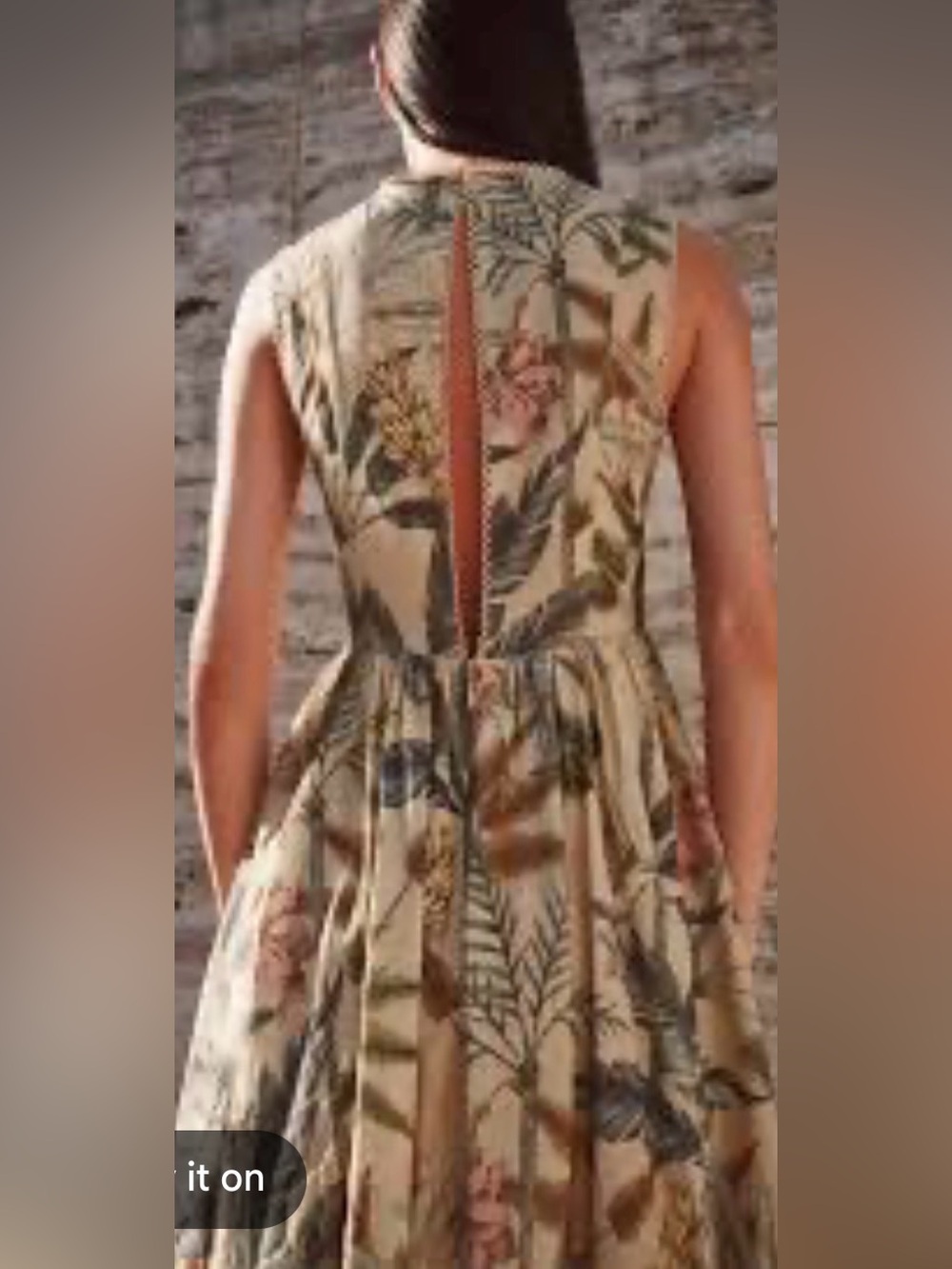 Commense Beige Floral Backless Sundress